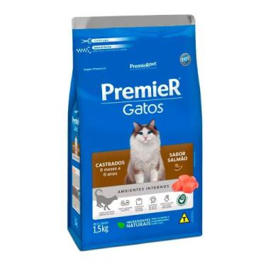 Imagem de Ração Premier Gatos Castrados de 6 meses a 6 anos Sabor Salmão 1,5 kg