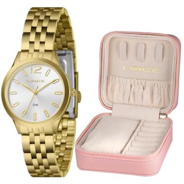 Imagem de Relógio Lince Feminino Ref: Lrgh226l32 S2kx Dourado Estojo Porta Joia