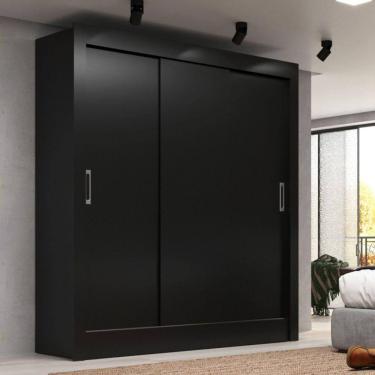 Imagem de Guarda-Roupa Casal Magno 3 Portas de Correr Cor Preto