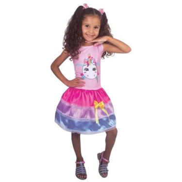 Imagem de Fantasia Vestido Infantil Unicórnio Tamanho De 2 à 8 Anos - Brink Mode