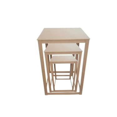 Imagem de Trio De Mesa Vazado Mdf Cru para Festa ou Casamento Casa Mesa Multiuso