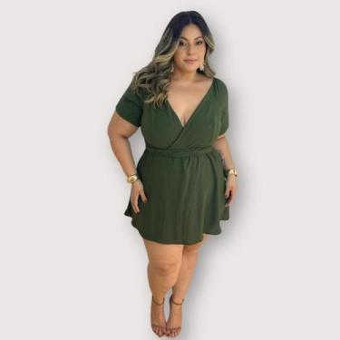 Imagem de Macaquinho Plus Size Short Saia Frente/Costa Faixa 0665 - Bellucy Moda