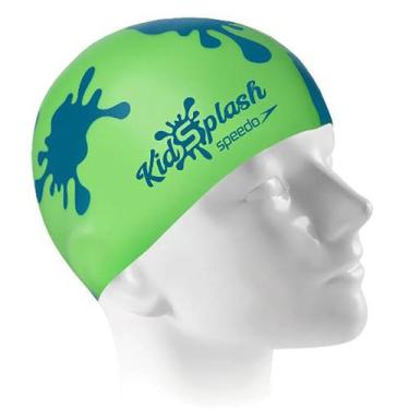 Imagem de Touca de Natação Speedo Splash Club Silicone Infantil, Único, Verde