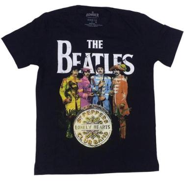Imagem de Camiseta Os Beatles Preta Lonely Hearts Banda Rock Clássico BO565 - Be