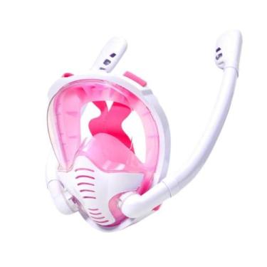 Imagem de Máscara De Mergulho Tubo Duplo Rosa (suporte P/ Camera) - JoyMaySun