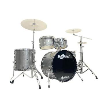 Imagem de Bateria Acústica Profissional Spanking 22" Com banco Cor:Silver Sparkl
