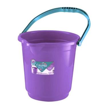 Imagem de Balde 10 Litros Medidas Internas Borda Angulada Casamia, Roxo
