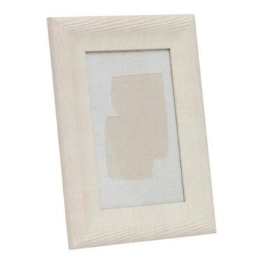 Imagem de Porta Retrato Decorativo Bege 10x15cm Em Poliestireno E Vidro - Casa H