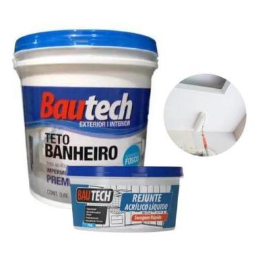 Imagem de Tinta Impermeabilizante Teto Banheiro Bautech + Rejunte Acrílico 700g 
