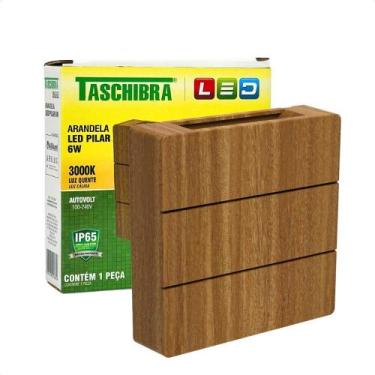 Imagem de Arandela Led Taschibra Pilar Slim Ip65 3000k Bivolt Amadeirado