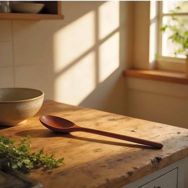 Imagem de Colher de Madeira 34cm - Utensílio de Cozinha Duradouro