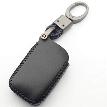 Imagem de WSWJDW Porta-chaves de couro com 3 botões para carro inteligente capa porta-chaves porta-chaves com anel, adequado para Lexus ES250 RX270 RX350 GX460 S261, preto