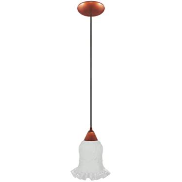 Imagem de Pendente moderno retro sala cozinha banheiro churrasqueira tulipa rei fosca com borda transparente