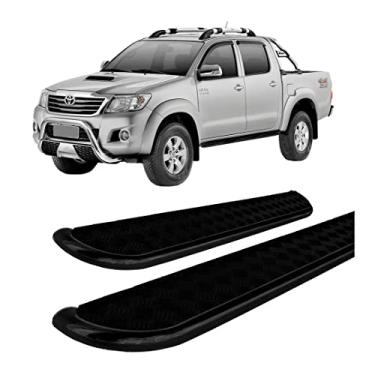 Imagem de Estribo lateral Hilux 2005 a 2015 Chapa Aço Preto C/D