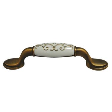 Imagem de Puxador Colonial 201 - Estampa Dourada - Âmbar - 96MM