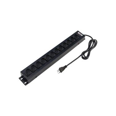 Imagem de Régua Extensora Force Line 10A 12 Tomadas Bivolt para Rack Padrão 19 Polegadas