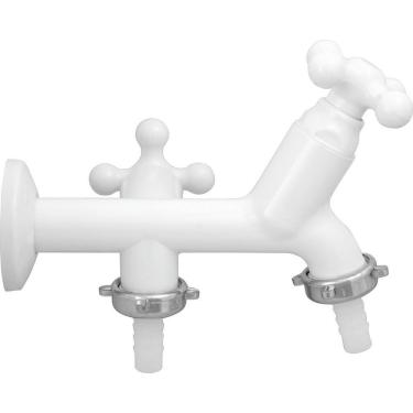 Imagem de Torneira p/ Máquina de Lavar 1130982 Maruja 1/2 e 3/4 SM Branca - Viqua