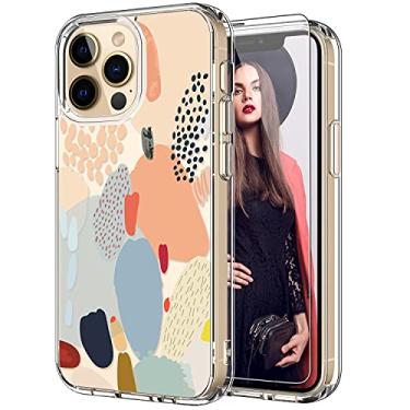 Imagem de ICEDIO Capa para iPhone 13 Pro com protetor de tela, capa transparente de ajuste fino com designs modernos para meninas e mulheres, capa protetora para iPhone 13 Pro de 6,1 polegadas, pintura multicolorida, cacto