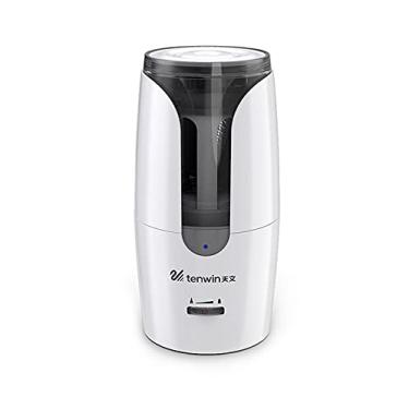 Imagem de Bestgift Apontador de Lápis Elétrico Apontador de Lápis de Encaixe Apontador de Lápis Elétrico de Furo Duplo Branco