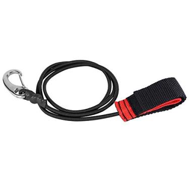 Imagem de Correia para raquete Kayak da Tbest com cordão elástico de segurança Kayak, correia para varão de pesca, cordão com clipe de mosquetão para enchimento, Preto