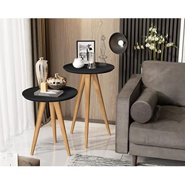 Imagem de Conjunto 2 mesas retrô pés palito duda california preto - Comprar Moveis Em Casa