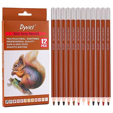 Imagem de Dyvicl Lápis de cor profissional, lápis de tom de pele, conjunto de Retrato, núcleo macio, 12 cores pastel para desenho artístico, esboço, sombreamento, colorir para adultos