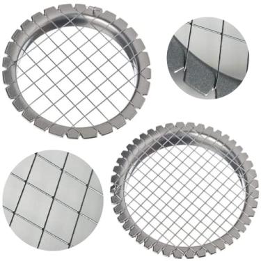 Imagem de DUOshop Cortador de ovos com 2 peças e 1 fatiador de ovos com clipe universal para saladas de frutas cortador de batata fatiadores de ovos cozidos cubos de frutas - pacote com 2 grades de 0,5 e 0,8 cm