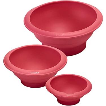 Imagem de LURCH Conjunto de moldes para assar hemisfério de silicone flexível alemão (Ø7,1, 14 cm, 9,9 cm) - Silicone platina livre de BPA para bolos redondos - algodão doce