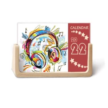 Imagem de Agenda de mesa com estampa louca de música colorida 2022 para 12 meses