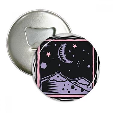 Imagem de Purple Mountain Moon Star Element abridor de garrafas com gravação de ímã de geladeira emblema multifuncional