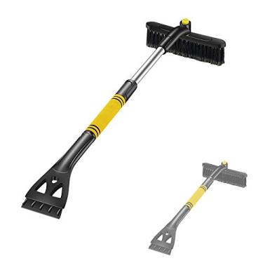 Imagem de Yajun Raspador de gelo carro remoção de neve inverno extensível material pvc limpador de escova de gelo para carro carro caminhão pára-brisa, amarelo