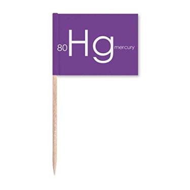 Imagem de Elementos Químicos Mesa de Período Metais de Transição Hg Bandeiras de Palito de Dente Marcador Topper Decoração de Festa
