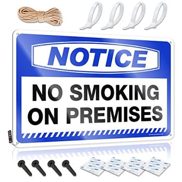 Imagem de Sinais engraçados de casa aviso não fumar nas premissas placa de lata placa de lata sinais engraçados sinal de lata de aviso (tamanho: 30X40cm)