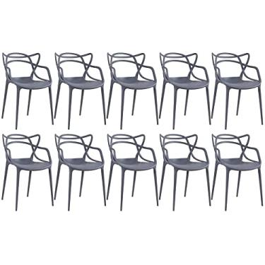 Imagem de Loft7, KIT - 10 x Cadeiras Masters Allegra - Cinza escuro