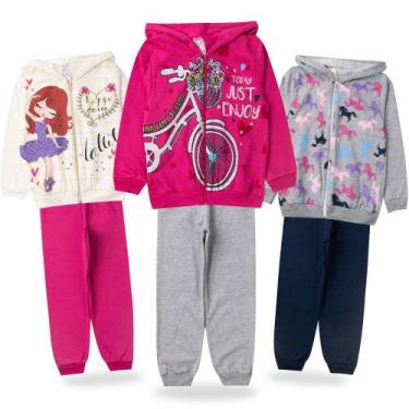 Kit 2 Conjuntos Infantil Menina Moletom Roupas Frio Inverno - Paty