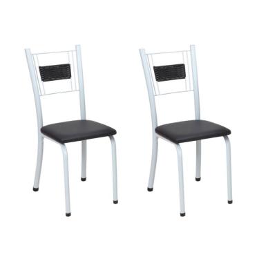 Imagem de Conjunto com 2 Cadeiras Roberta Preto e Branco