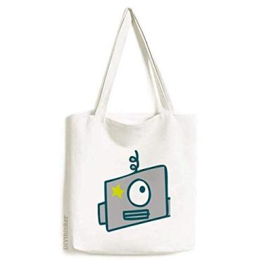 Imagem de Bolsa sacola de lona com um olho único Universo e alienígena bolsa de compras casual bolsa de mão