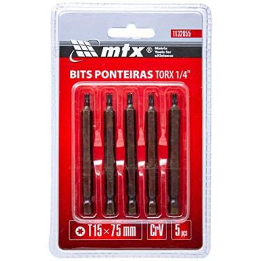 Imagem de Mtx Bits Torx 1/4 T15 X 75 Mm Aco Crmo 5 Peças