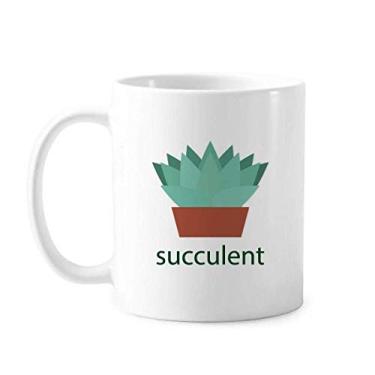 Imagem de Caneca de cerâmica para suculentas de planta verde em vaso de cacto, copo de porcelana para café