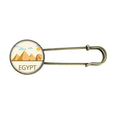 Imagem de Broche de metal retrô com estampa de pirâmide do antigo Egito