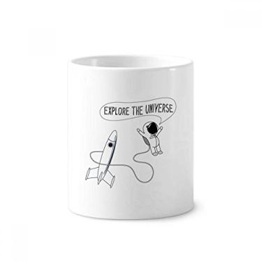 Imagem de Suporte de caneta de escova de dentes para viagem com espaço alienígena e suporte de cerâmica