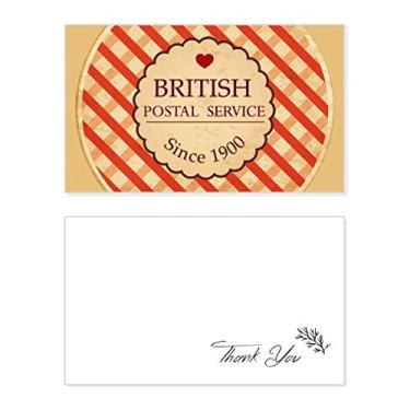Imagem de Carimbo britânico de Londres da Checked UK Cartão de agradecimento Papel de Aniversário Agradecimento Casamento