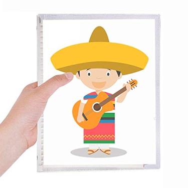 Imagem de Caderno de desenho animado Hat Guitar Mexico com folhas soltas e diário recarregável