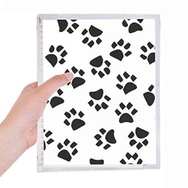 Imagem de Caderno com pegada de gato com estampa de flor de arte de animal com folhas soltas e diário recarregável