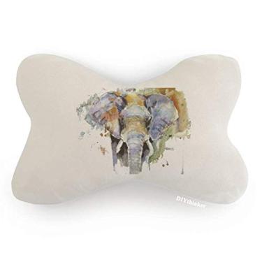 Imagem de DIYthinker Almofada de almofada de decoração de pescoço com estampa de elefante pintada com personalidade animal