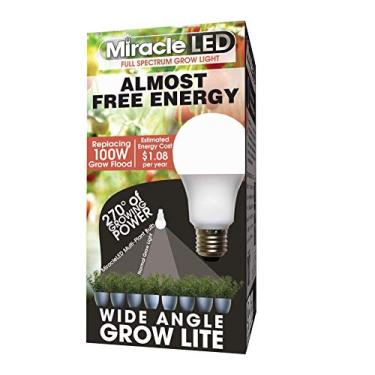Imagem de MiracleLED 604654 Luz de crescimento com ângulo amplo de espectro total de energia quase livre de 9 W LED substituindo antiga, quente, 100 W