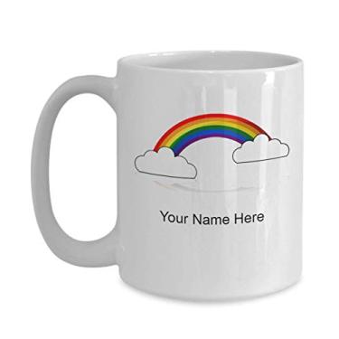 Imagem de Caneca de arco-íris personalizada - Caneca de café arco-íris - Ideia de presente arco-íris - Copo arco-íris personalizado - Caneca de café personalizada - Caneca de café de 425 g