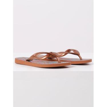 Imagem de Chinelo Havaianas Spring Feminino Marrom/Dourado