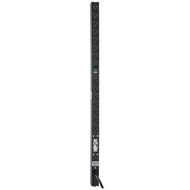Imagem de Tripp Lite Metered PDU, 20A, 28 tomadas (5-15/20R), 120V, L5-20P/5-20P adaptador, 15 pés de cabo, 0U Vertical Rack-Mount Power (PDUMV20), Com medição (14 tomadas), Preto