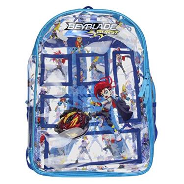 Imagem de INTIMO Beyblade Burst Mochila de viagem escolar resistente, transparente, 40,6 cm